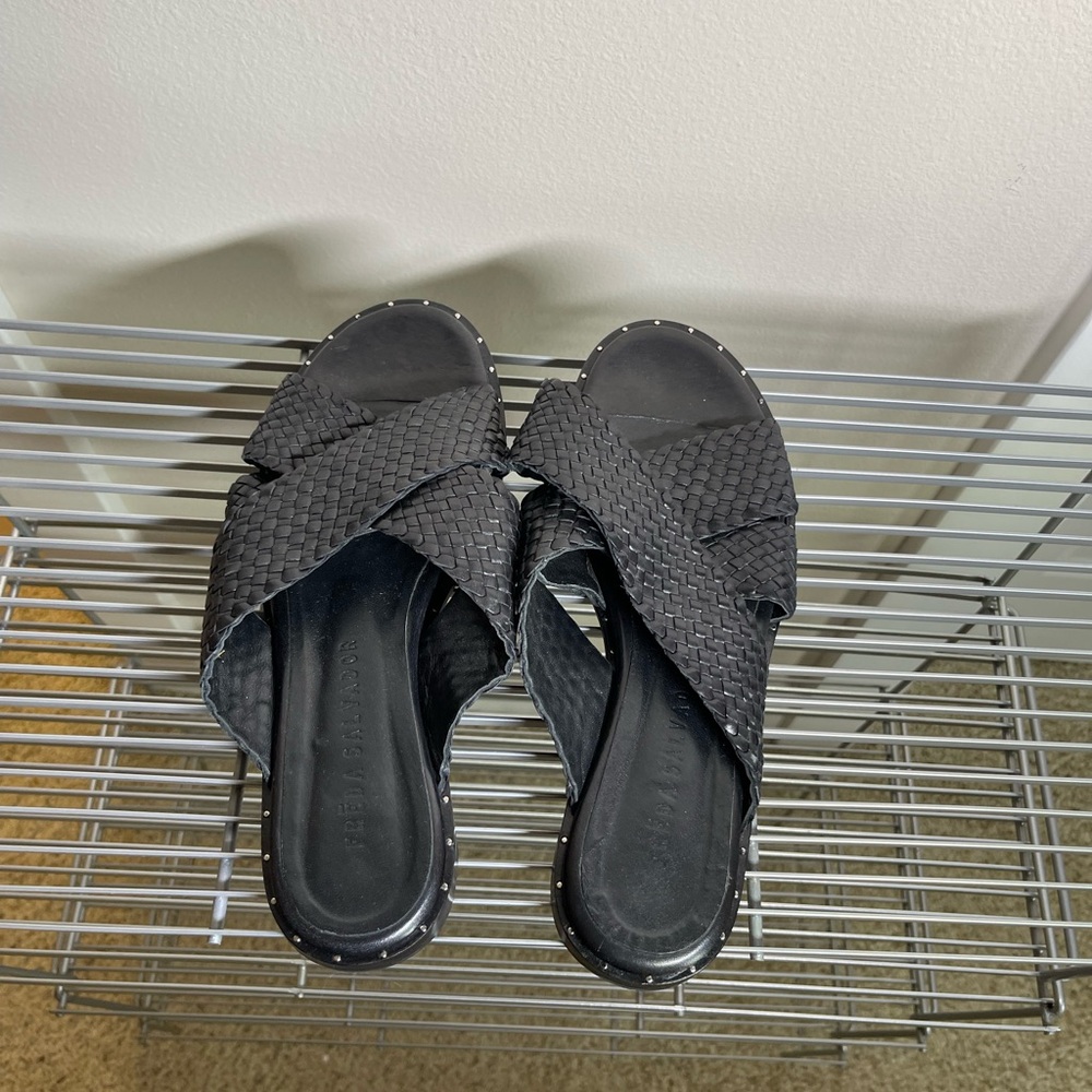 Black Woven Freda Salvador Sandal